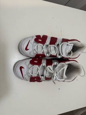Nike Air Uptempo White Red sneakers boys 5.5